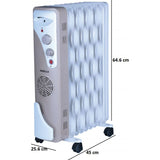 Havells GHROFAEC240 2500W OFR 9 Wave Fins Thermostatic Heat Control Beige PTC Fan Oil Filled Room Heater (White)