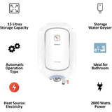Havells 15.0 L GHWAPDTWB015 Puro DX 2000W Storage Water Heater (White & Blue)
