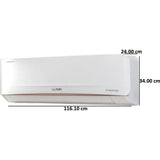 Lloyd 2.0 T GLS24I5FWGEV 5 Star Anti-Viral + PM 2.5 Filter Copper Condenser 5 in 1 Convertible Inverter Split Air Conditioner (2023 Model, White with Golden Deco Strip)