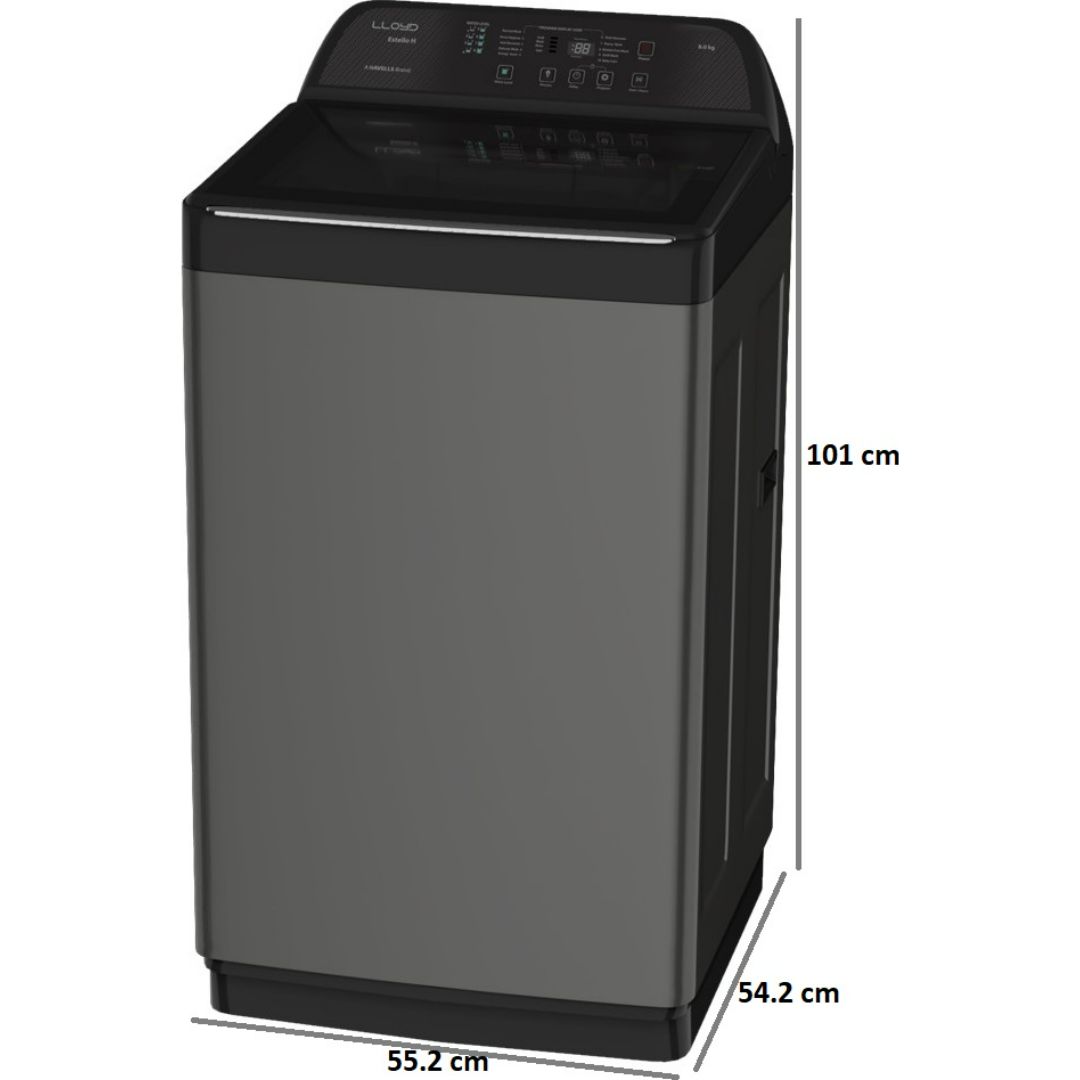 Llyod 7.50 kg GLWMT75GMBEH 5 Star Estella Fully Automatic Top Loading Washing Machine (Dark Grey)