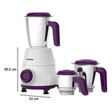 Philips 500 W HL7505/00, 3 Jars Daily Collection Mixer Grinder (White & Purple)