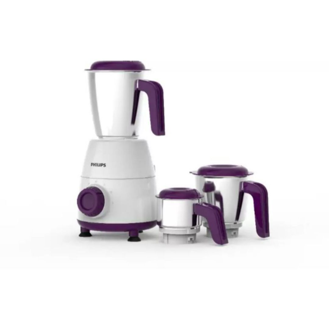 Philips 500 W HL7505/00, 3 Jars Daily Collection Mixer Grinder (White & Purple)