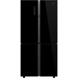 Haier 712.0 L, HRB-738BG A++ Star Inverter Convertible French Door Side by Side Bottom Mount Refrigerator (Super Cool and Super Freeze, Black Glass)