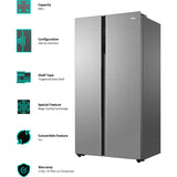 Haier 630.0 L HRS-682SS Convertible with Magic Cooling Technology Frost Free Side By Side Refrigerators (Shiny Steel)