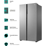 Haier 630.0 L HRS-682SS Convertible with Magic Cooling Technology Frost Free Side By Side Refrigerators (Shiny Steel)