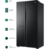 Haier 628.0 L HRT-683KG Convertible Magic Cooling Zone Expert Inverter Technology Frost Free Side by Side Refrigerator (Black Glass)
