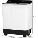 Haier 7.0 Kg HTW70-178BKN Vortex Pulsator with Magic Filter Semi Automatic Top Loading Washing Machine (White & Black)