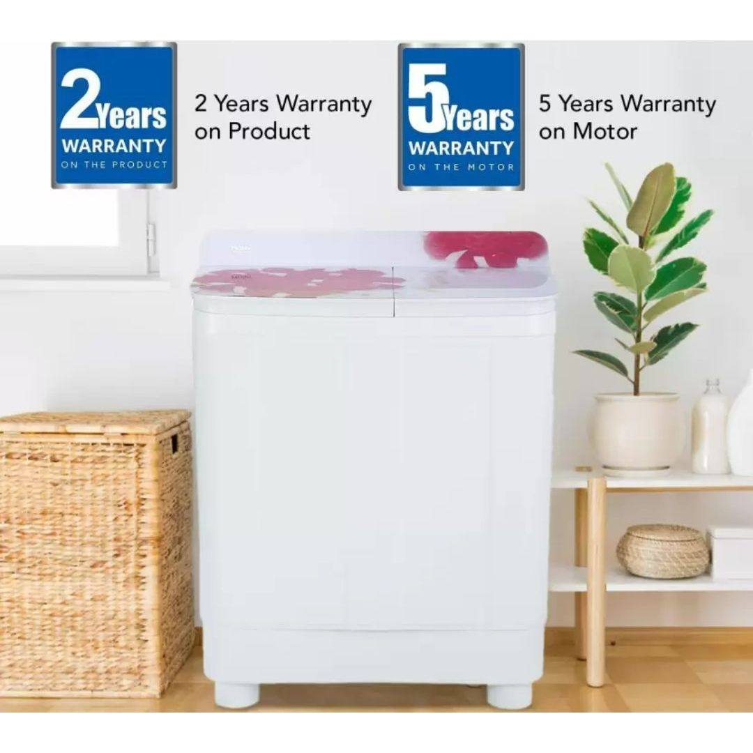 Haier 8.50 k (CA0HYH00L) HTW85-178, Semi Automatic Top Loading Washing Machine (Red Roses)