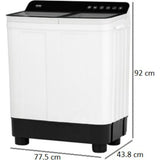 Haier 8.50 kg HTW85-178BK Semi Automatic Top Loading Washing Machine (Black)