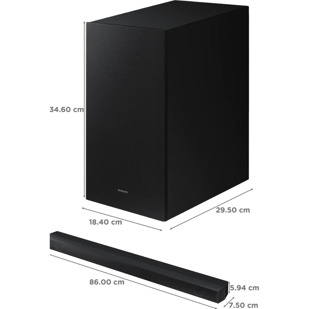 Samsung 410 W HW-B550/XL 2.1 Channel Wireless Subwoofer DTS Virtual X 3D Sound Bluetooth Home Theater (Black)
