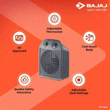 Bajaj 2000W (260058) MAJESTY RFX 2 ROOM HEATER Blower/Fan Heater Room Heater (Black)