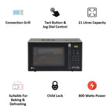 LG 21.0 L, MC2146BG.DBKQILN, Starter Kit Convection Microwave Oven (Glossy Black)