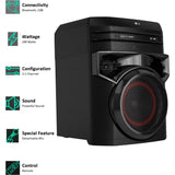 LG ON2D.EINDLLK X-Boom 100 W 2.1 Channel with Karaoke Playback Mic Powerful Sound Bluetooth Party Speaker (Black)