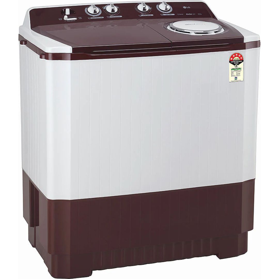LG 10.0 kg P1050SRAZ.ABGQEIL 5 Star Wind Jet Dry & Rat Away Technology Semi Automatic Top Loading Washing Machine (Burgundy)