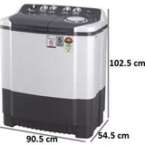 LG 7.50 Kg P7510RGAZ.ADGQEIL 5 Star Rust Free Body, Roller Jet Pulsator, Wind Jet Dry, Semi Automatic Top Loading Washing Machine (Grey)