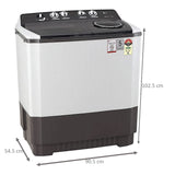 LG 9.0 Kg P9041SGAZ.ADGQEIL 5 Star Spin 6.50 Kg, Rust Free Body, Roller Jet Pulsator, Wind Jet Dry, Semi Automatic Top Loading Washing Machine (Grey)