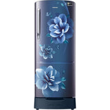 Samsung 185.0 L RR20C2823CU/NL 3 Star Inverter Compressor Base Stand with Drawer Direct Cool Single Door Refrigerator (Camellia Blue)