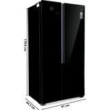 Godrej 564.0 L RS EONVELVET 579 RFD GL BK Multi Air Flow System Frost Free Side-By-Side Refrigerator (Glass Black)