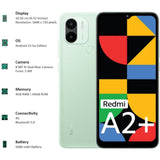Redmi A2+ 4GB RAM 64GB ROM 16.5 Centimeter (6.52) Powerful Octa Core G36 Processor Upto 7GB RAM Octa Core Processor Fingerprint Scanner Smartphones Mobile