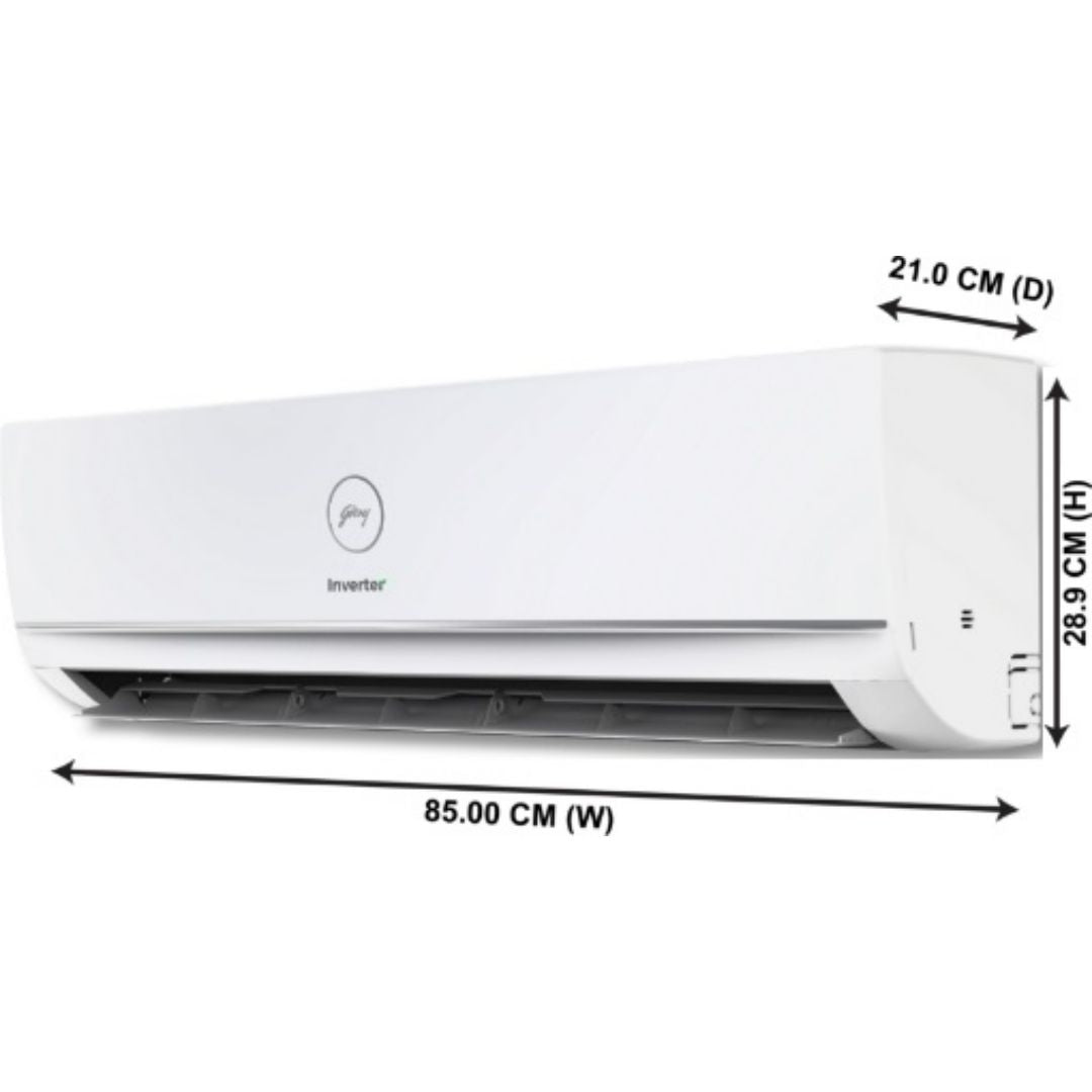 Godrej 1.0 T SIC 12TTC3-WWA 3 Star Active Carbon Filter with 100% Copper Condenser Silent Operation 5 in 1 Convertible Inverter Split Air Conditioner (White)