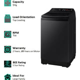 Samsung 9.0 kg WA90BG4546BV/TL 5 Star Smart Control with Wi-Fi Connectivity Fully Automatic Top Load Washing Machine (Black Caviar)
