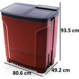 Godrej EDGE ULTIMA 8.0 Kg WSEDGE ULT 80 5.0 DB2M CSRD 5 Star PowerMax Wash Motor Semi Automatic Top Loading Washing Machine (Crystal Red)