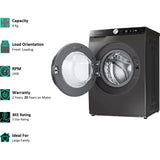 Samsung 8.0 kg WW80T504DAN1/TL 5 Star Inverter Wi-Fi with In-Built Heater Fully Automatic Front Loading Washing Machine (Inox)
