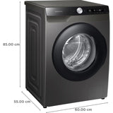 Samsung 8.0 kg WW80T504DAN1/TL 5 Star Inverter Wi-Fi with In-Built Heater Fully Automatic Front Loading Washing Machine (Inox)