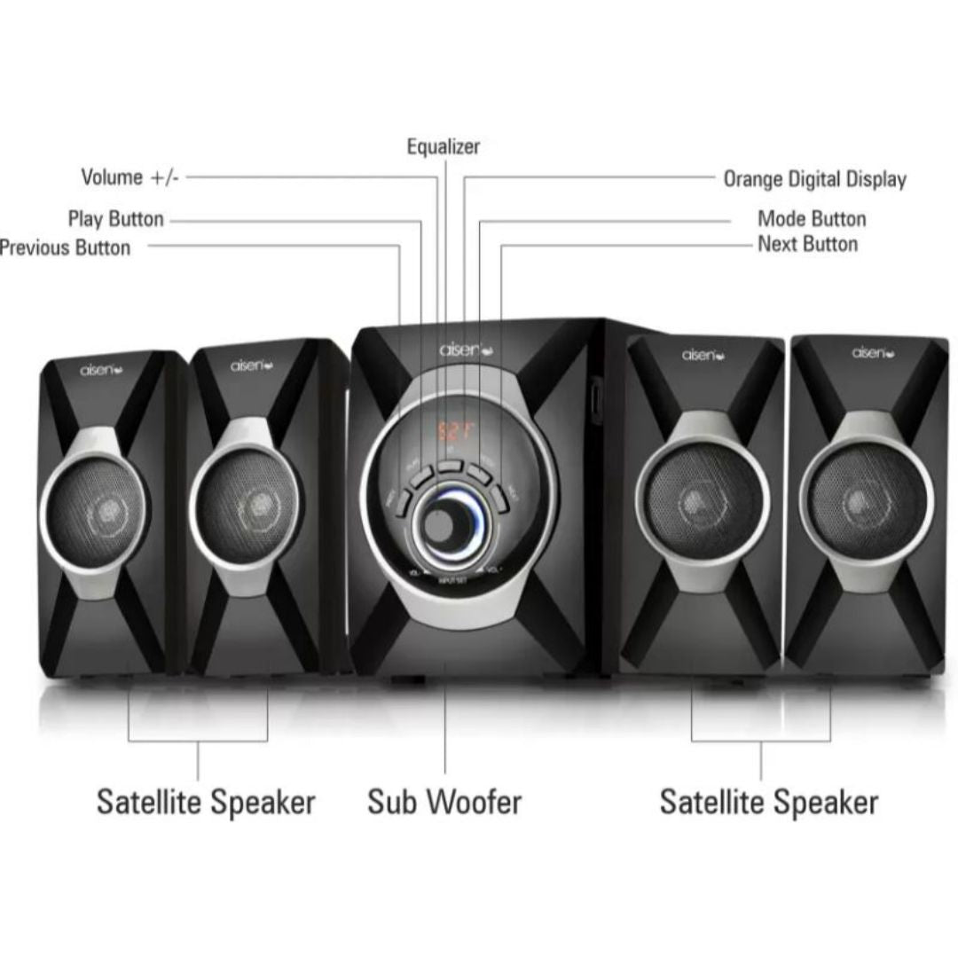 AISEN 45 W A45UFB403 RMS 4.1 Channel Bluetooth Multimedia Home Theatre (Black)