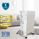 AISEN 2400 W AOHTR01 (9 Fin) PTC Fan OFR Oil Filled Room Heater (White)