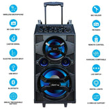 AISEN A12UKB800 120W RMS Walk & Rock Portable with Inbuilt Rechargeable Battery Hi-fi Party Trolley Speaker (Black)