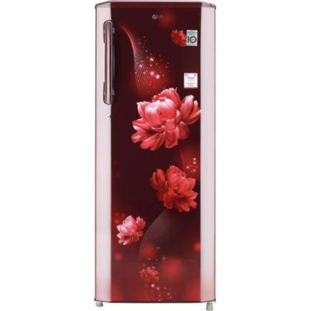 LG 270.0 L, GL-B281BSCX.DSCZEBN 3 Star with Base Drawer Direct Cool Single Door Refrigerator (Scarlet Charm)