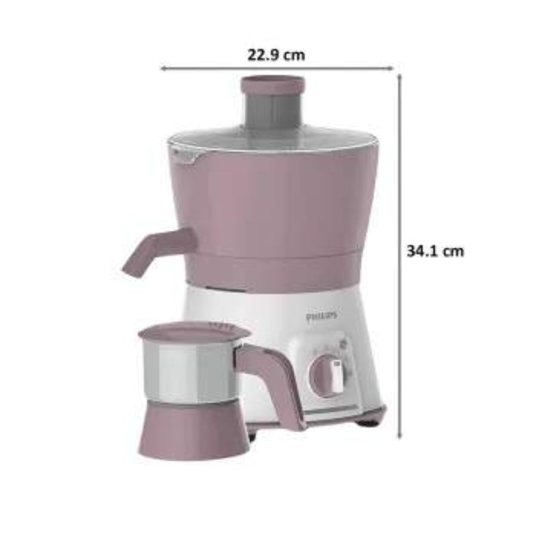 Philips 600 W HL7581/00 Viva Collection Turbo Power Motor, Juicer (White & Lilac)
